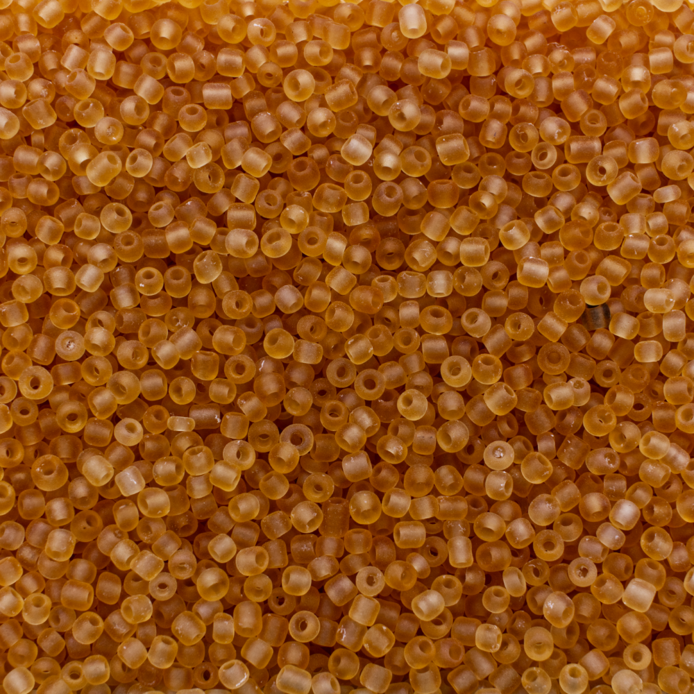 Seed Beads Transparent Frosted  Gold - Size 11 100g