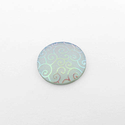 Acrylic Cabochon 20mm Disc - Swirl White AB