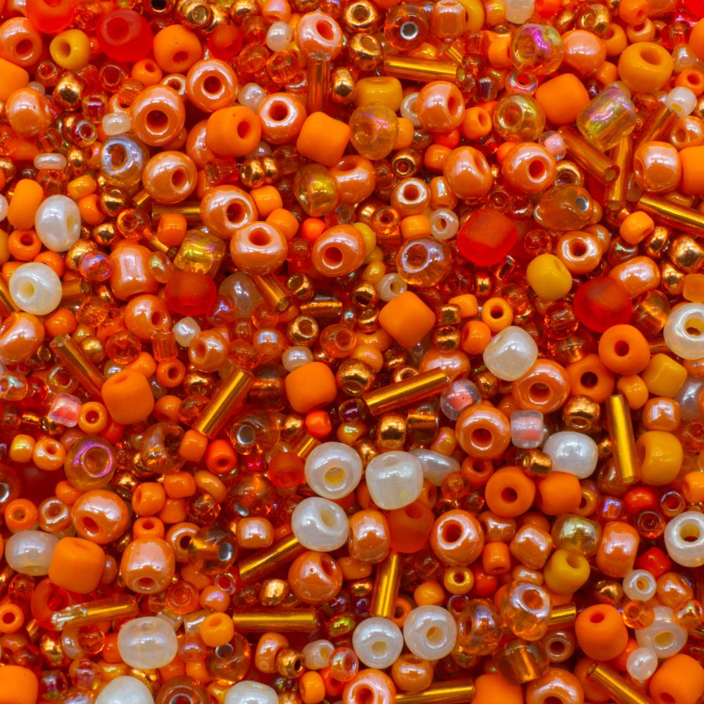 Seed Beads Mixes  Orange 100g