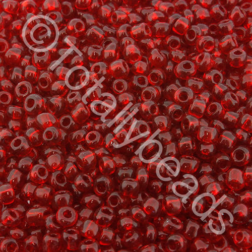 Seed Beads Transparent  Dark Red - Size 8 100g