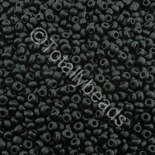 Seed Beads Opaque Frosted  Black - Size 11 100g
