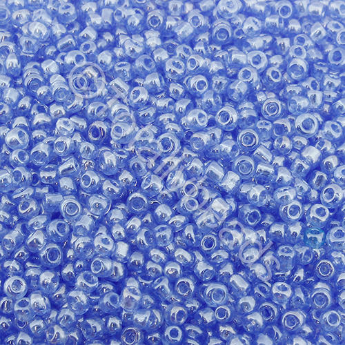 Seed Beads Transparent Luster Blue - Size 11 100g