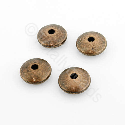 Tibetan Red Copper Bead - Rondelle 10mm 15pcs