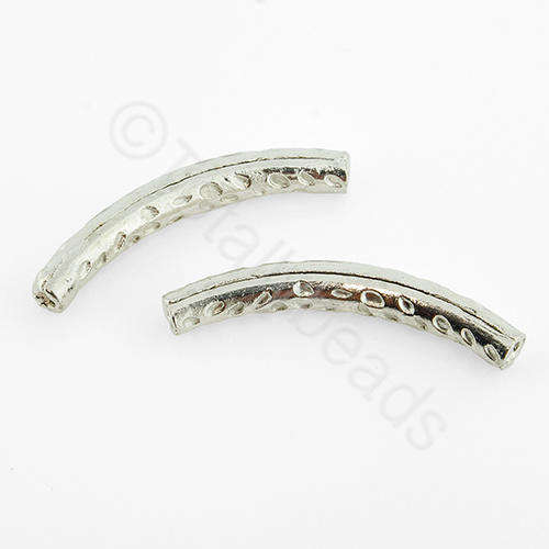 Silver Metal Tube - Spotty Tube 31x4mm 4pcs