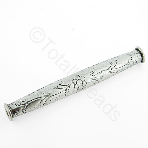 Antique Silver Tube - 63mm 1pc