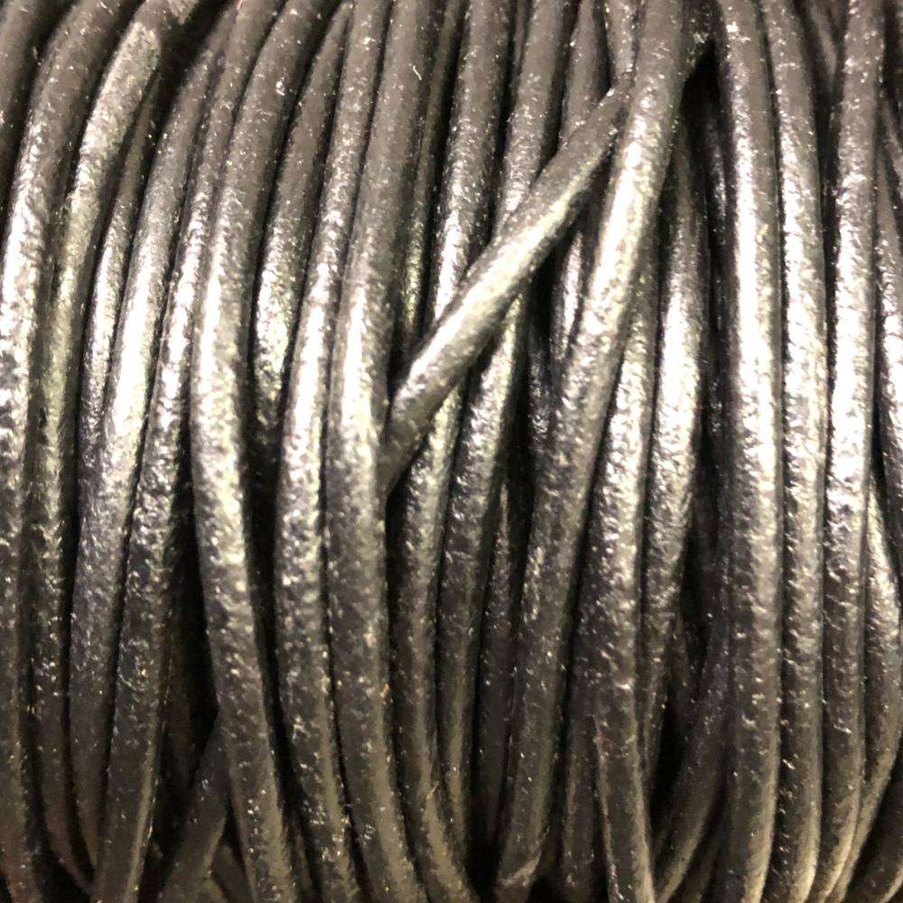 Leather Cord 3mm - Black 1m length