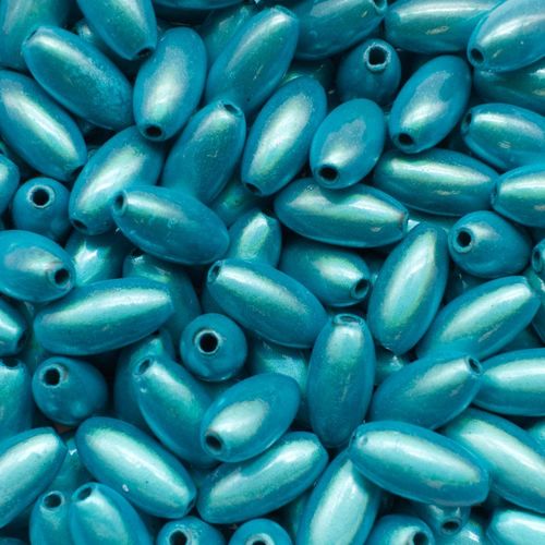 12mm Miracle acrylic round beads 6x12mm rice turquoise 30pcs — pack of 30, reflective 3D-effect beads ideal for jewelry making, crafts, a…