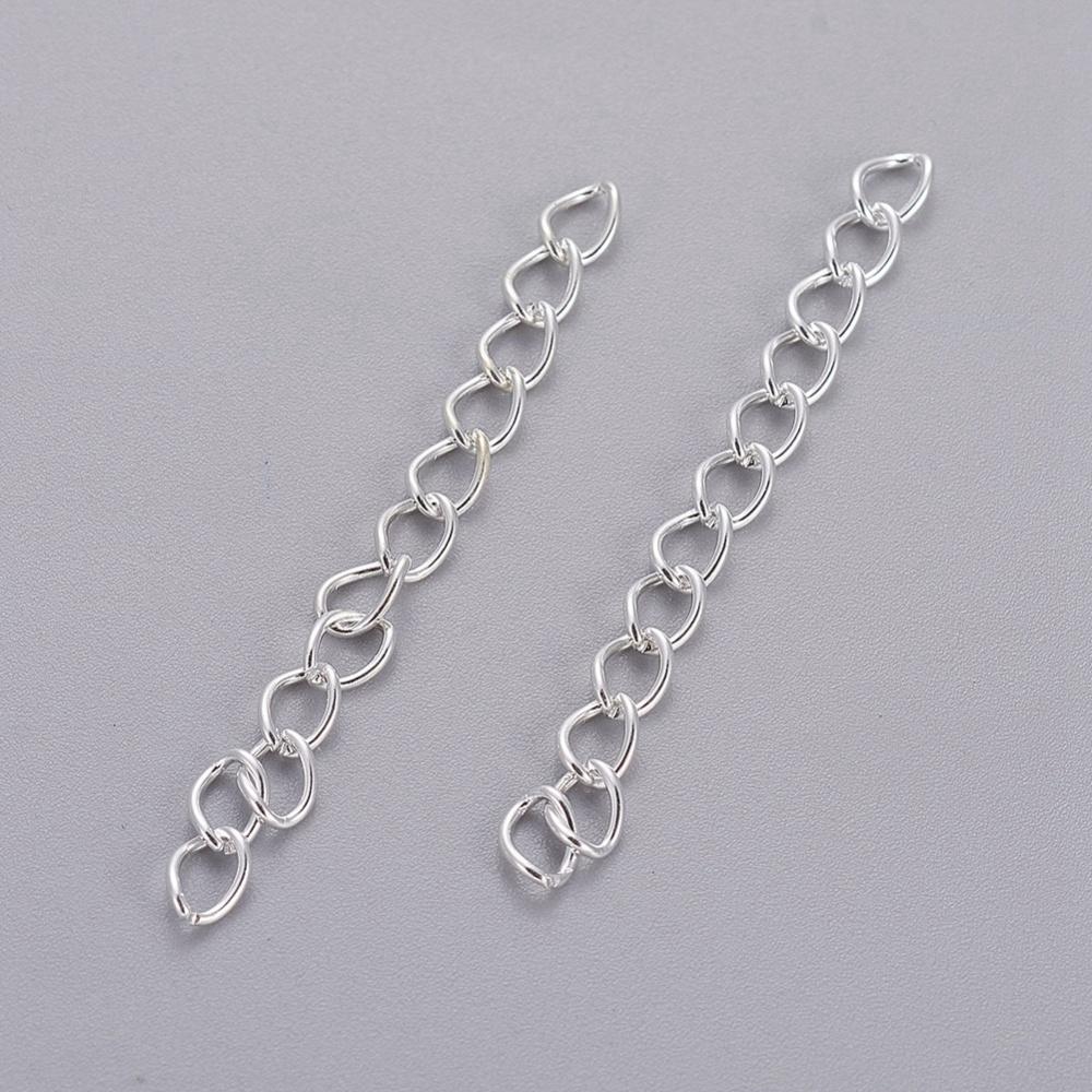 Extension Chain 50mm - Silver Plate 10pcs