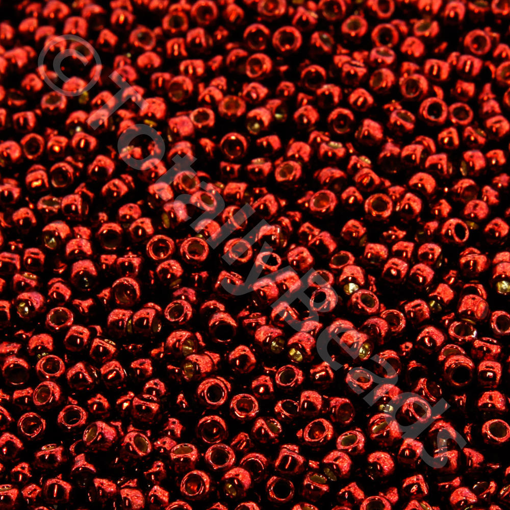 Toho Size 11 Seed Beads 10g - PF Gal Brick Red