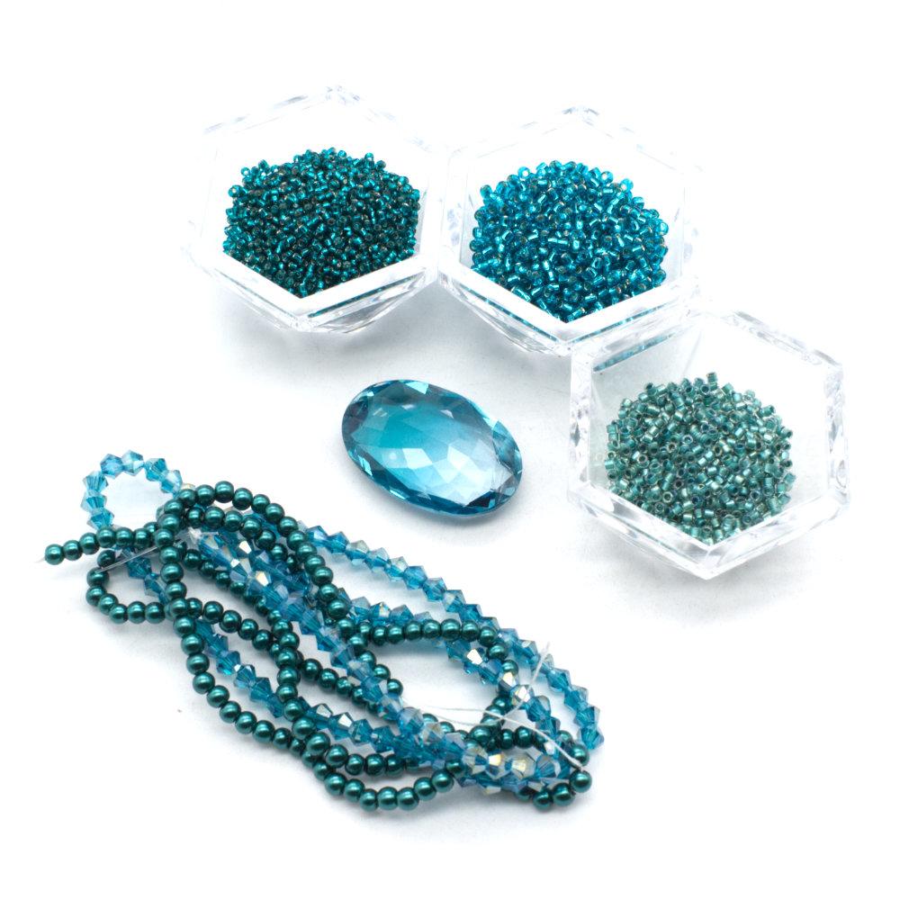 BC WK17 - Crystal Cabochon Oval Jewellery - Tealy Turquoise
