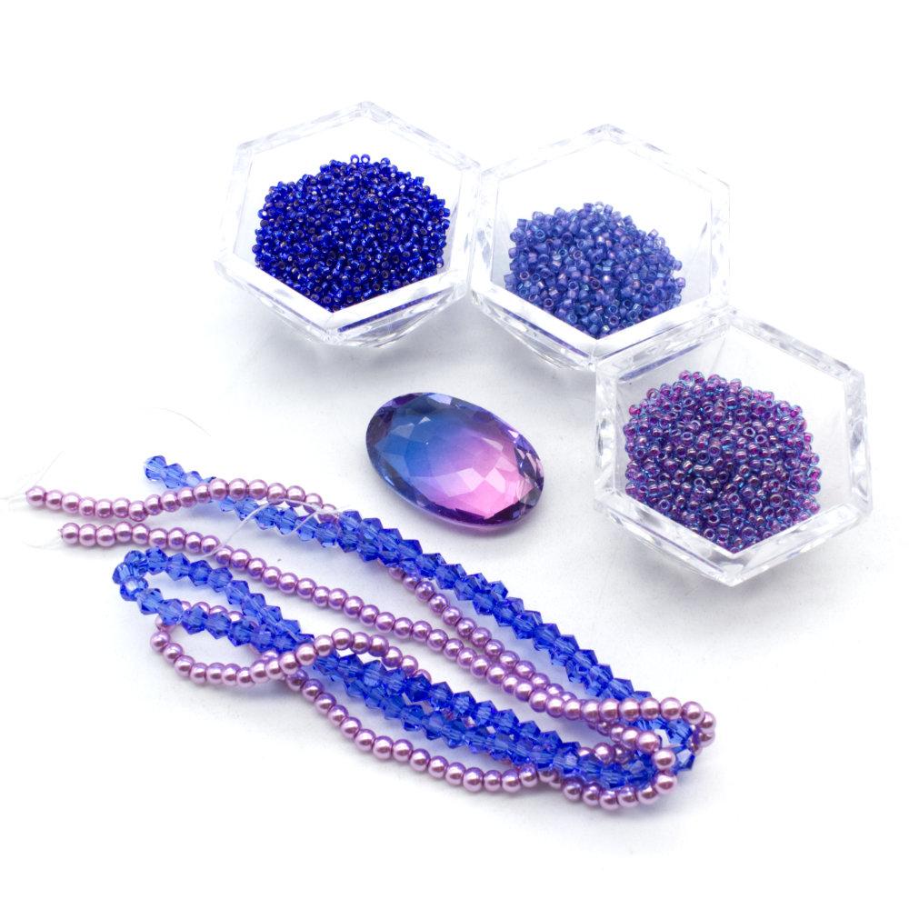 BC WK17 - Crystal Cabochon Oval Jewellery - Blueberry Candyfloss