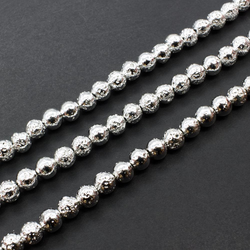 Lava Beads Silver - 6mm