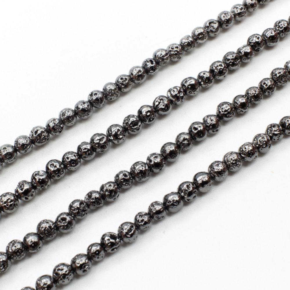 Lava Beads Hematite - 4mm
