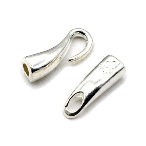 Kumihimo Hook & Eye Clasp   Silver Plated 46 x 8mm for jewellery making