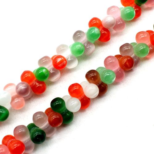 Cats Eye Beads Peanut 12mm   Candy Apple for jewellery making