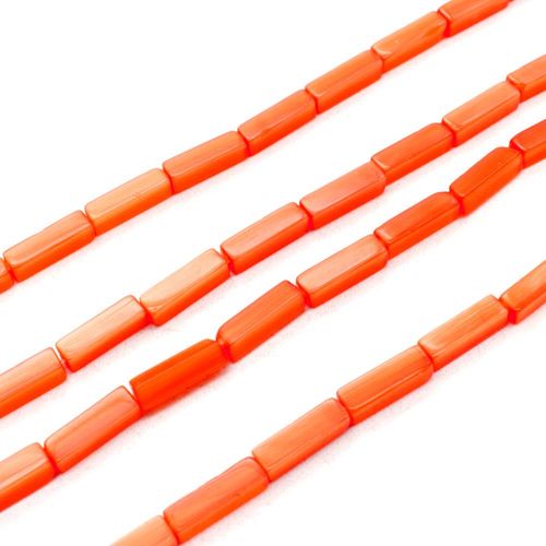 Cats Eye Beads Cuboids 12x4mm   Orange for jewellery making