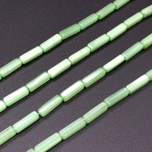 Cats Eye Beads Cuboids 12x4mm   Light Green for jewellery making