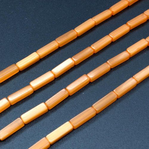 Cats Eye Beads Cuboids 12x4mm   Light Orange for jewellery making