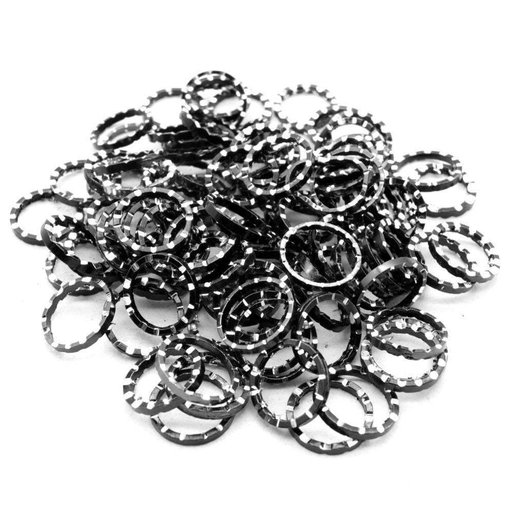 Aluminium Coloured Rings 12mm Black 10pcs for jewellery making