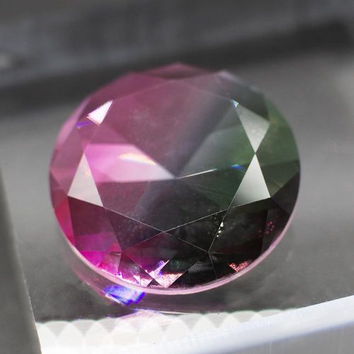 Crystal Round Cabochons 25mm   Pink Green for jewellery making