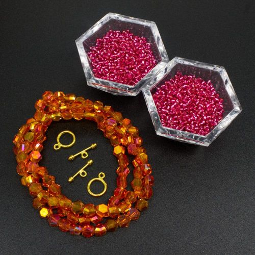 BC WK24   Double Wrap Herringbone   Mauve 6mm 10pcs for jewellery making