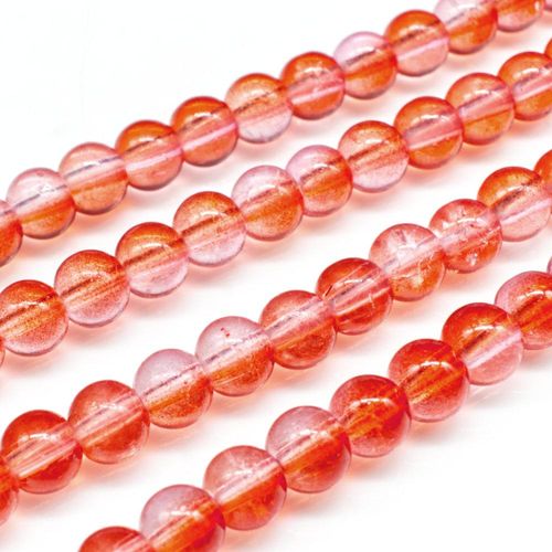 Crackle Beads Round 6mm   Light Pink Red 65pcs for jewellery making