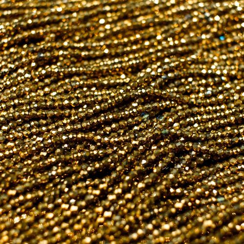 1.5mm crystal beads gold — faceted for jewelry making and beadwork