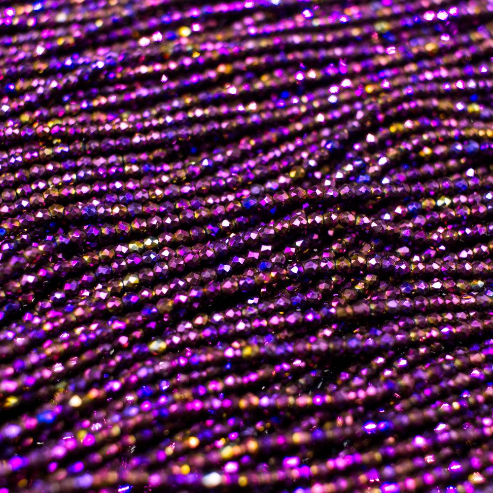 Micro Crystal Round Beads 1.5mm Purple Iris Craft, hobby