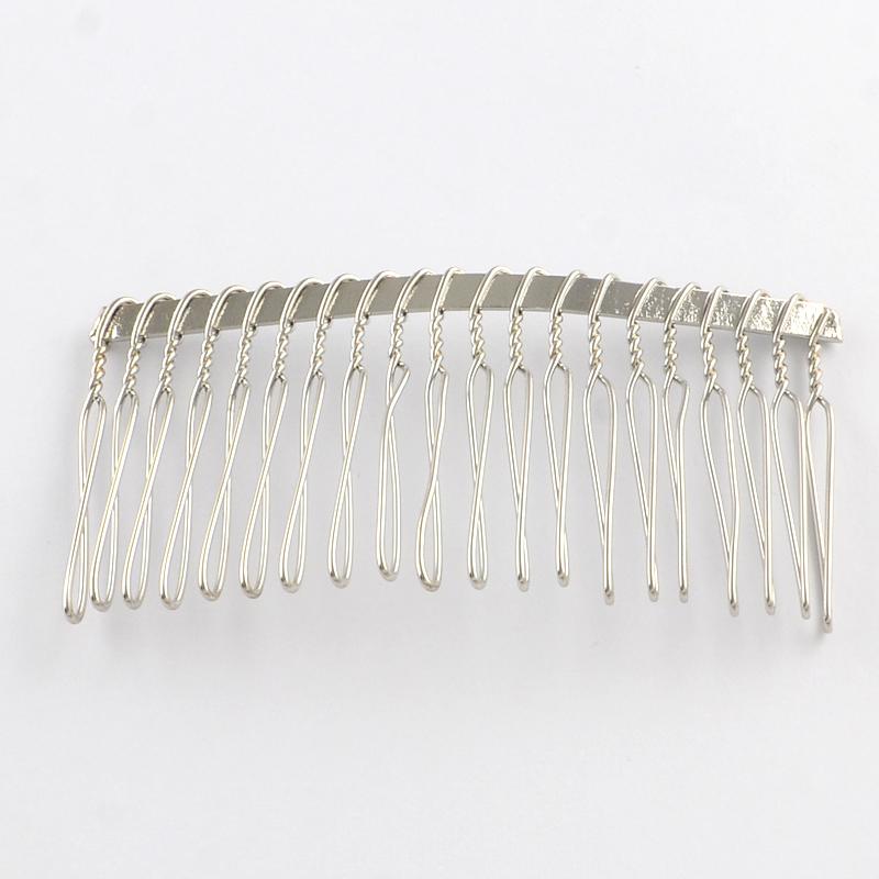 Hair Comb 75mm   Rhodium Plate for jewellery making