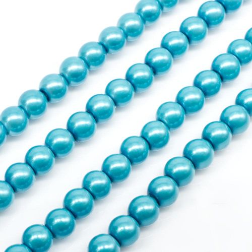 Glass Pearl Round Beads 4mm - Cornflower