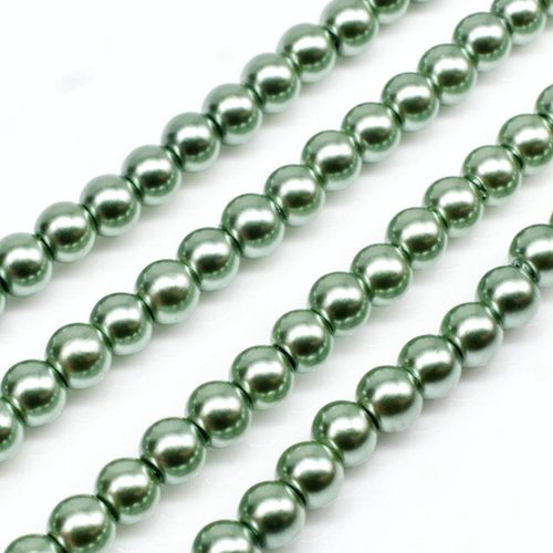 Glass Pearl Round Beads 4mm - Light Sea Foam