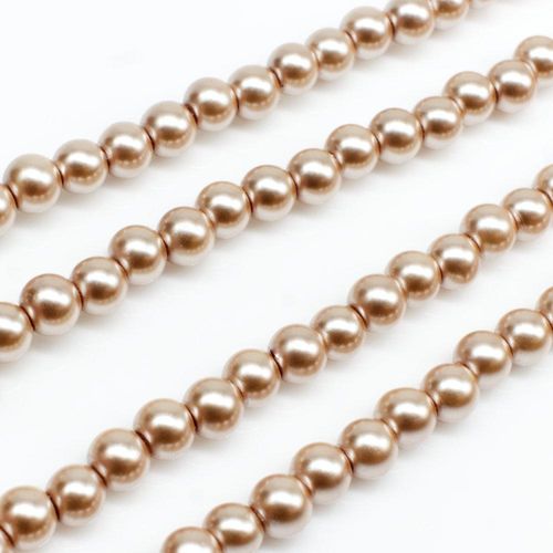 Glass Pearl Round Beads 4mm - Ecru