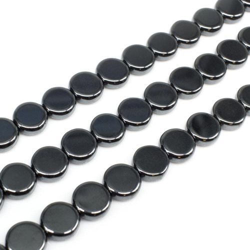 Hematite Flat Coin 8mm -  Hematite