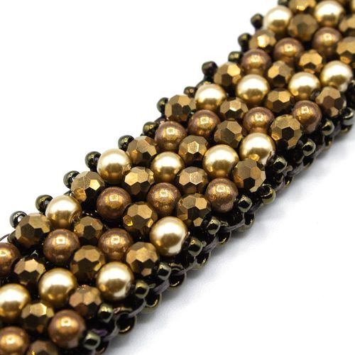 Aurelia Bracelet metallic bronze bracelet making kit — DIY set with beads and instructions for creating handmade jewelry