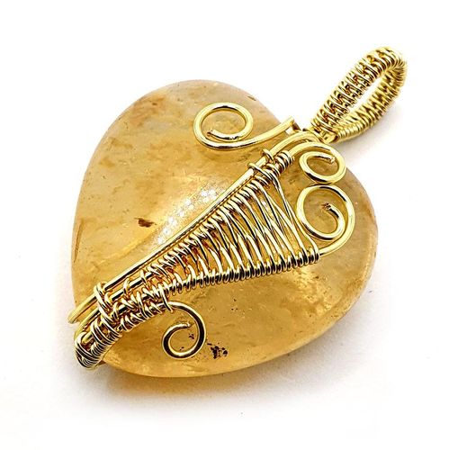 Heart of Glass Pendant honey jewelry making kit — DIY set with beads and instructions for creating handmade jewelry