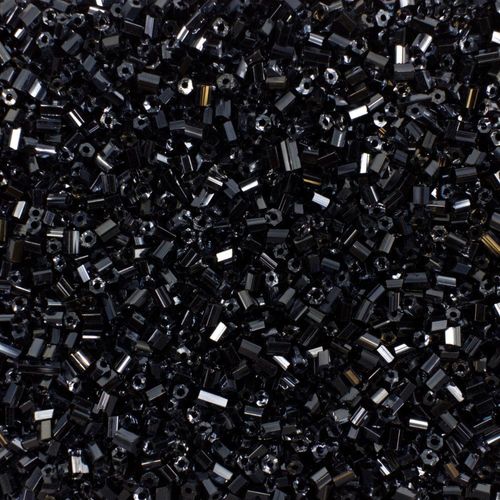 Hex Cut Beads 100g   Hematite 2mm for jewellery making