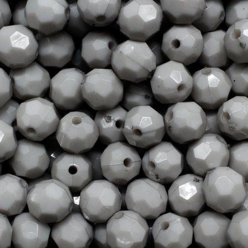 Acrylic Faceted Beads 10mm 60pc   Dolphin Grey for jewellery making