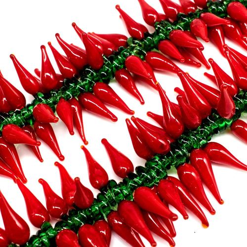 Lampwork Bead Chilli 23mm   LPR66 10pcs for jewellery making