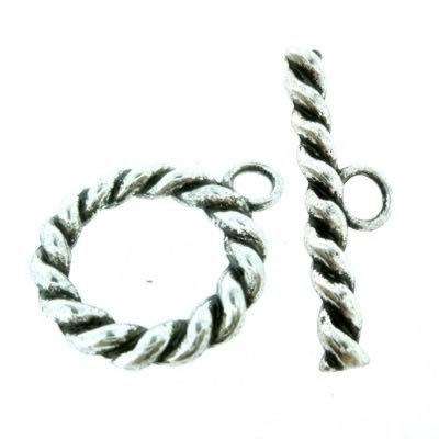Metal Toggle - Large Rope 25x30mm Antique Silver