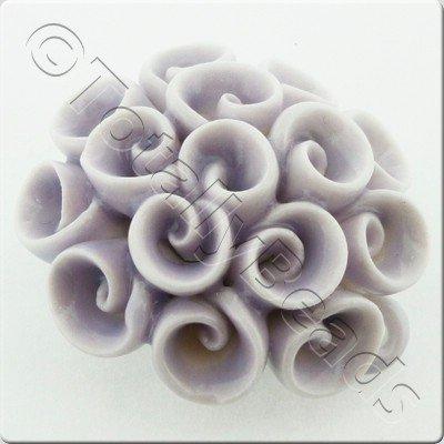 Ceramic Pendant - Swirl Flower - Lilac