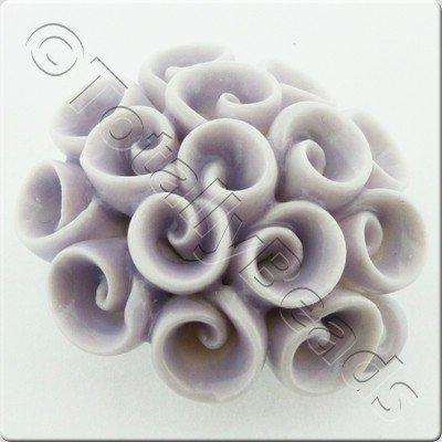 Ceramic Pendant - Swirl Flower - Lilac