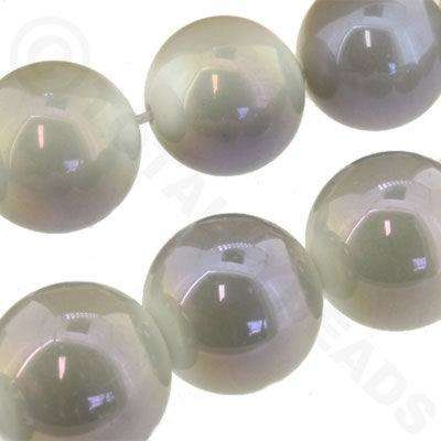 Ceramic Round 18mm - White with Purple 8" String