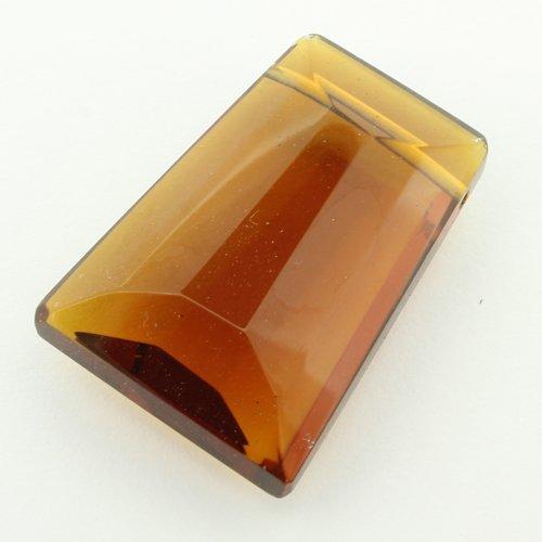 Glass Bead Facet Rectangle 20mm - Dark Amber