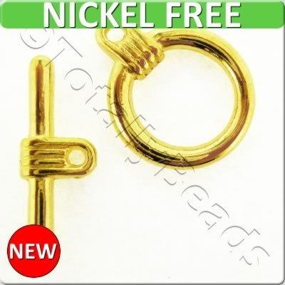 Metal Toggle - Simple Ring 16mm 4sets Gold Plated