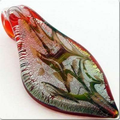 Lampwork Pendant - Drop 65mm - LPR27