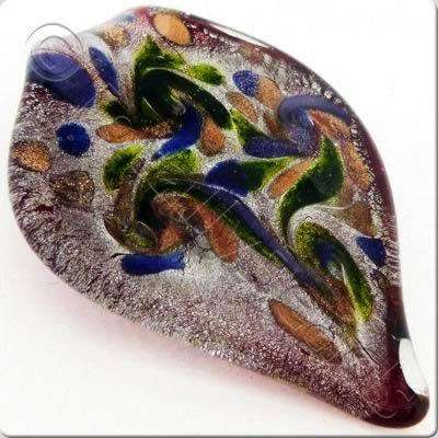 Lampwork Pendant - Shield 51mm - LPR68