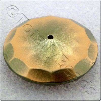 Acrylic Red Copper Bead - Facet Disc 30mm