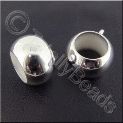 Metalised Acrylic Hanger Bead - 24mm - Silver