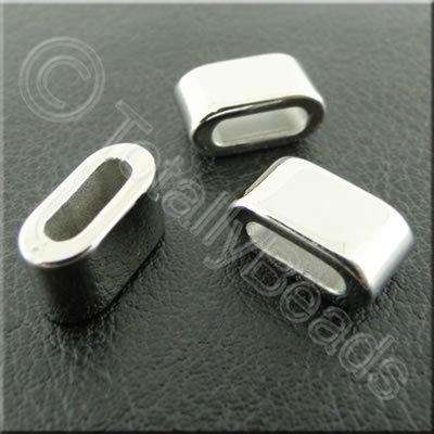 Metalised Acrylic Slider Bead - 13mm - silver 50pcs