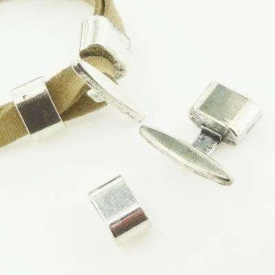 Antique Silver Metal Clasp - Glue-in 24mm 2sets